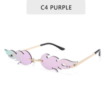 Load image into Gallery viewer, Fire Flame Sunglasses Women  Rimless Wave Sun Glasses Metal Shades For Vintage Women Mirror Eyewear UV400