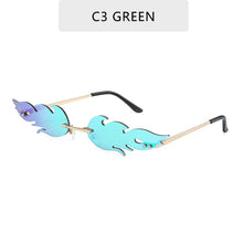 Load image into Gallery viewer, Luxury Fashion Fire Flame Sunglasses Women  Rimless Wave Sun Glasses Metal Shades For Vintage Women Mirror Eyewear UV400