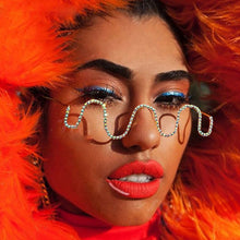 Load image into Gallery viewer, Fire Flame Sunglasses Women Rimless Wave Sun Glasses Metal Shades For Vintage Women Mirror Eyewear UV400
