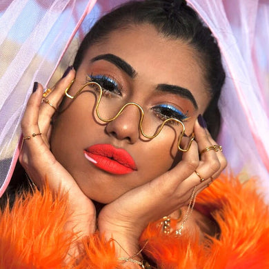 Fire Flame Sunglasses Women Rimless Wave Sun Glasses Metal Shades For Vintage Women Mirror Eyewear UV400
