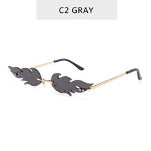 Load image into Gallery viewer, Fire Flame Sunglasses Women  Rimless Wave Sun Glasses Metal Shades For Vintage Women Mirror Eyewear UV400