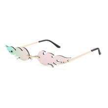 Load image into Gallery viewer, Fire Flame Sunglasses Women  Rimless Wave Sun Glasses Metal Shades For Vintage Women Mirror Eyewear UV400