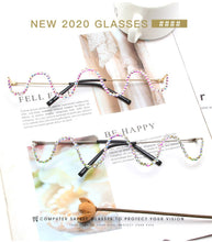 Load image into Gallery viewer, Fire Flame Sunglasses Women Rimless Wave Sun Glasses Metal Shades For Vintage Women Mirror Eyewear UV400