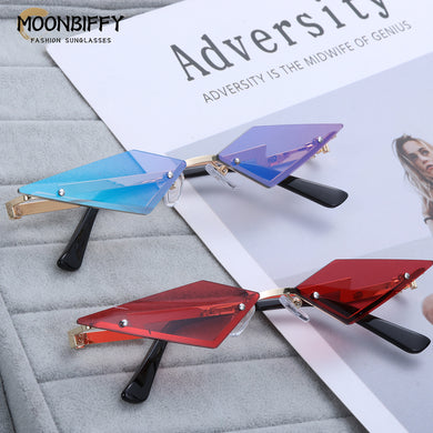 Narrow Sunglasses Irregular Diamond Cutting Sunglasses Personality Street Shoot Sun Glasses Female Eyewear UV400