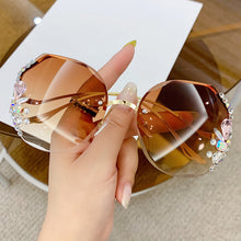 Load image into Gallery viewer, Oversized Rimless Sunglasses Women Brand Designer Big Frame Diamond Square Sun Glasses For Female