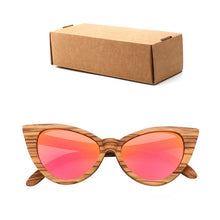 Carica l'immagine nel visualizzatore di Gallery, Polarized Sunglasses For Women Cat eye Sunglasses Wood Glasses With box Wooden ocularia solaria Gafas de sol
