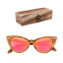 Carica l'immagine nel visualizzatore di Gallery, Polarized Sunglasses For Women Cat eye Sunglasses Wood Glasses With box Wooden ocularia solaria Gafas de sol