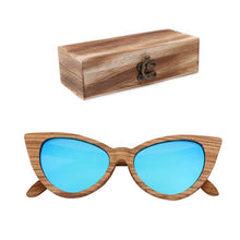 Carica l'immagine nel visualizzatore di Gallery, Polarized Sunglasses For Women Cat eye Sunglasses Wood Glasses With box Wooden ocularia solaria Gafas de sol