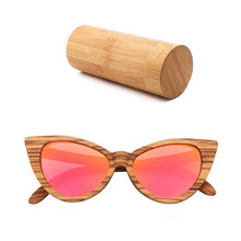 Carica l'immagine nel visualizzatore di Gallery, Polarized Sunglasses For Women Cat eye Sunglasses Wood Glasses With box Wooden ocularia solaria Gafas de sol