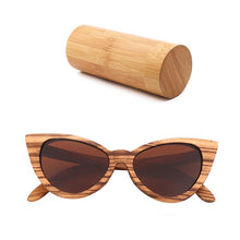 Carica l'immagine nel visualizzatore di Gallery, Polarized Sunglasses For Women Cat eye Sunglasses Wood Glasses With box Wooden ocularia solaria Gafas de sol