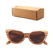 Carica l'immagine nel visualizzatore di Gallery, Polarized Sunglasses For Women Cat eye Sunglasses Wood Glasses With box Wooden ocularia solaria Gafas de sol