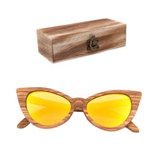 Carica l'immagine nel visualizzatore di Gallery, Polarized Sunglasses For Women Cat eye Sunglasses Wood Glasses With box Wooden ocularia solaria Gafas de sol