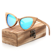 Carica l'immagine nel visualizzatore di Gallery, Polarized Sunglasses For Women Cat eye Sunglasses Wood Glasses With box Wooden ocularia solaria Gafas de sol