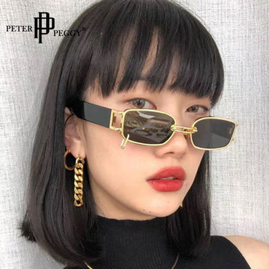 Rectangle Sunglasses Women Brand Designer Metal Big Frame Glasses Punk Shades Women Sun Glasses UV400 Unisex