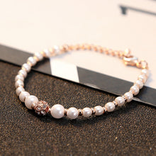 Carica l'immagine nel visualizzatore di Gallery, Luxury Fashion Women's Party Accessories Christmas Gifts Pearl Crystal Bracelet Jewelry Charm Bridal Wedding Jewelry