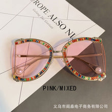 Load image into Gallery viewer, Half Frame Brand Designer Glasses Women Square Pearl Sunglasses for Female Rhinestone Oversized Eyewear Ladies INS очки