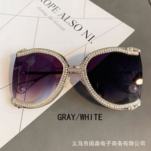 Load image into Gallery viewer, Half Frame Brand Designer Glasses Women Square Pearl Sunglasses for Female Rhinestone Oversized Eyewear Ladies INS очки