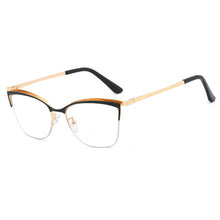 Carica l&#39;immagine nel visualizzatore di Gallery, Half Frame Cat Eye Anti Blue Light Optical Glasses Frames Women Men Designer Metal Eyeglasses