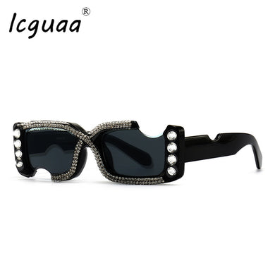 Irregular Square Sunglasses Rhinestone Recetangle Small Wear Glasses óculos de sol feminino очки Sunglasses