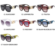 Load image into Gallery viewer, Leopard Print Sunglasses For Women 2023 Trendy Black Square Sun Glasses Brand UV40 Shades Sunglasses