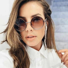 Load image into Gallery viewer, Oversized Round Sunglasses Women Retro Brand Designer Chain Metal Frame CHIC Sun Glasses For Female UV400 Oculos Eyewear