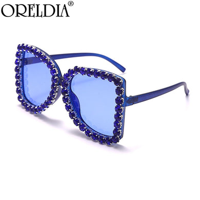 Oversized Square Diamond Sunglasses 2023Women Punk Cateye Sunshade Glasses Lady Brand Designer Eyeglasses Oculos De UV400