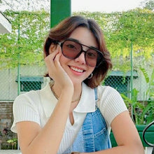 Carica l'immagine nel visualizzatore di Gallery, Occhiali da sole oversize Occhiali da vista classici sfumati da donna Occhiali da pilota color caramello Occhiali da donna UV400 Oculos de sol