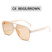 Carica l'immagine nel visualizzatore di Gallery, Occhiali da sole oversize Occhiali da vista classici sfumati da donna Occhiali da pilota color caramello Occhiali da donna UV400 Oculos de sol