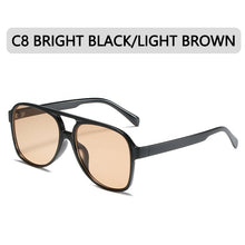 Carica l'immagine nel visualizzatore di Gallery, Occhiali da sole oversize Occhiali da vista classici sfumati da donna Occhiali da pilota color caramello Occhiali da donna UV400 Oculos de sol