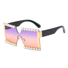 Load image into Gallery viewer, Pearl Sunglasses Women Oversized Gradient Sun Glasses Men UV400 Vintage Square Shades Goggles Eyewear Gafas De Sol