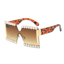 Load image into Gallery viewer, Pearl Sunglasses Women Oversized Gradient Sun Glasses Men UV400 Vintage Square Shades Goggles Eyewear Gafas De Sol