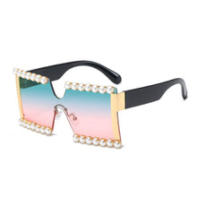 Load image into Gallery viewer, Pearl Sunglasses Women Oversized Gradient Sun Glasses Men UV400 Vintage Square Shades Goggles Eyewear Gafas De Sol