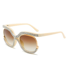 Load image into Gallery viewer, Plastic Round Diamond Sunglasses Women 2023 Oversized Crystal Blingbling Gafas De Sol Mujer