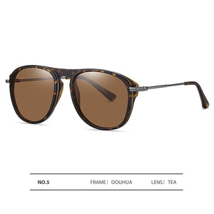 Polarized  Sunglasses For Men 2023 Pilot Transparent Gray Sun Glasses TR90 Frame Driving Goggle Lunete Soleil Homme