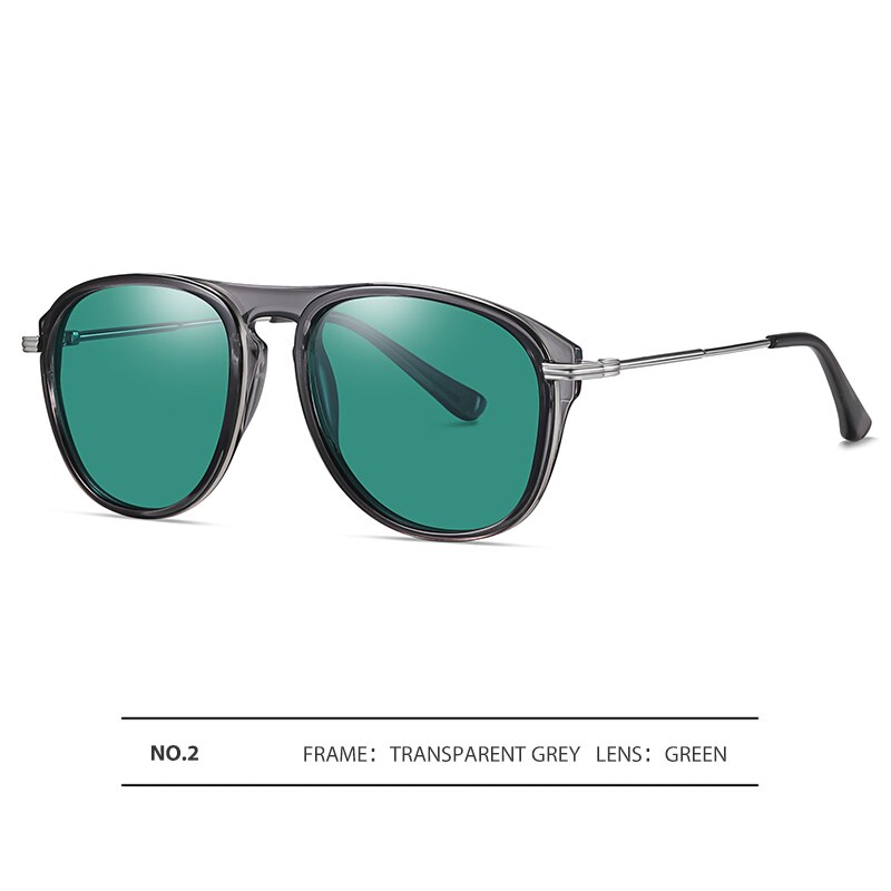 Polarized  Sunglasses For Men 2023 Pilot Transparent Gray Sun Glasses TR90 Frame Driving Goggle Lunete Soleil Homme