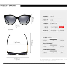 Carica l'immagine nel visualizzatore di Gallery, Polarized Sunglasses Women 2023 Metal temples sunglasses women 2023 Gradient Lens Sun Glasses Women   Brand