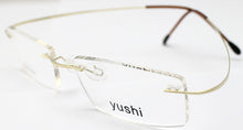 Load image into Gallery viewer, Pure Titanium 52mmGun Gray Gunmetal Silver Gold Golden Rimless Flexible Eyeglass Frame Optical Eyewear Spectacles RX-able