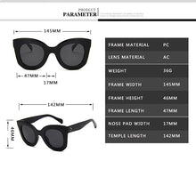 Carica l'immagine nel visualizzatore di Gallery, Occhiali da sole rettangolari da donna designer di marca retrò occhiali da sole cat eye Occhiali da sole UV400 oculos 