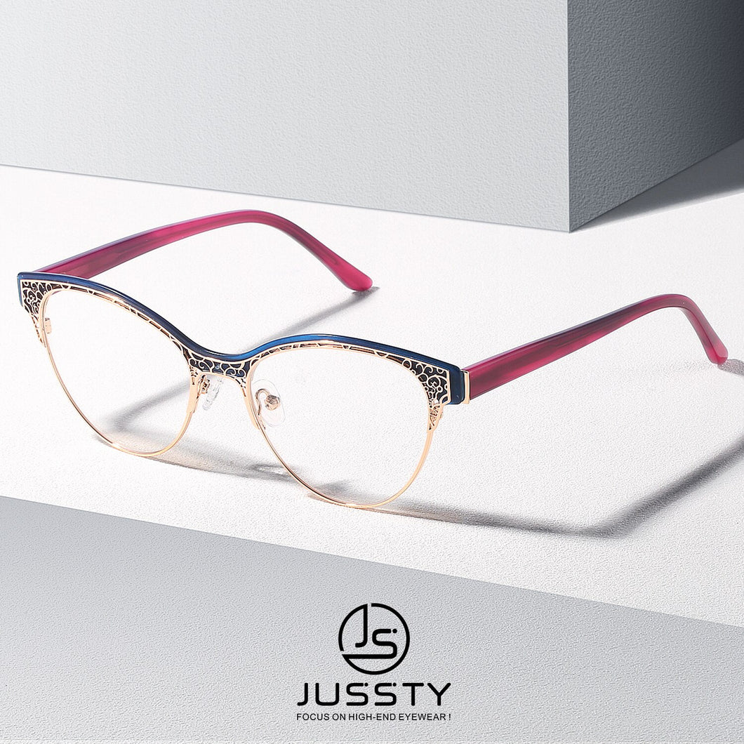 Luxury Retro Cat Eye Optical Glasses Frame Women Carved Design Acetate Myopia Eyeglasses Frame Ladies Prescription Spectacles