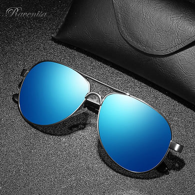 Retro Pilot Men Sunglasses With Poalrized Protective Lenses Summer Winter Blue Mirror Sun Glasses Female 355