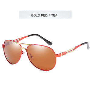 Retro Pilot Men Sunglasses With Poalrized Protective Lenses Summer Winter Blue Mirror Sun Glasses Female 355