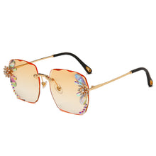 Load image into Gallery viewer, Rhinestone Square Rimless Sunglasses Brand Designer Big Diamond Sun Glasses Pink Shades for Women Eyeglasses