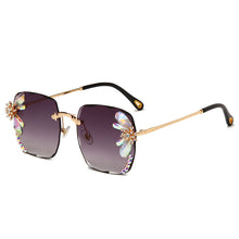 Load image into Gallery viewer, Rhinestone Square Rimless Sunglasses Brand Designer Big Diamond Sun Glasses Pink Shades for Women Eyeglasses