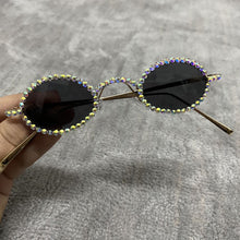 Load image into Gallery viewer, Rhinestone Sunglasses Women 2023 Small Oval Bling Diamond Brand Sun Glasses Female Shades Round Oculos De Sol