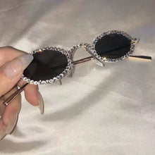 Load image into Gallery viewer, Rhinestone Sunglasses Women 2023 Small Oval Bling Diamond Brand Sun Glasses Female Shades Round Oculos De Sol