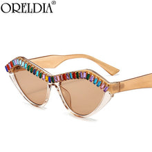 Load image into Gallery viewer, Rhinestone Sunglasses Women Cat Eye Diamond Designer Sun Glasses Ladies Punk Glasses Shades Women  Bulk Oculos