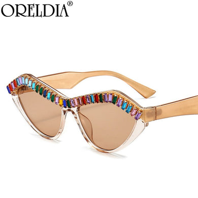 Rhinestone Sunglasses Women Cat Eye Diamond Designer Sun Glasses Ladies Punk Glasses Shades Women  Bulk Oculos