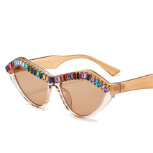 Load image into Gallery viewer, Rhinestone Sunglasses Women Cat Eye Diamond Designer Sun Glasses Ladies Punk Glasses Shades Women  Bulk Oculos