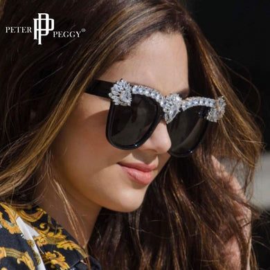 Rhinestone Sunglasses Women Small Square Bling Diamond Brand Sun Glasses Female Shades Oversized Eyewear Shades