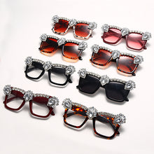 Load image into Gallery viewer, Rhinestone Sunglasses Women Small Square Bling Diamond Brand Sun Glasses Female Shades Oversized Eyewear Shades